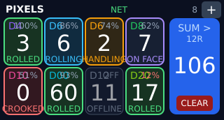 Dashboard for connected electronic dice